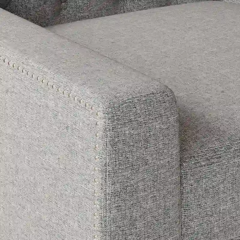78.75 Polyester 3-Seater Sofa with Tufted Back and Cushions