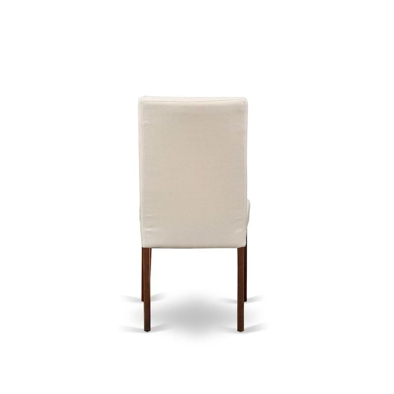 East West Furniture Kitchen Table Set- A Round Dining Room Table and Cream Linen Fabric Parson Chairs, Mahogany (Pieces Options)