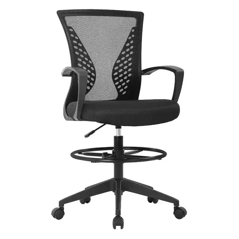 Drafting Chair Tall Office Chair with Adjustable Height Breathable Mesh Back