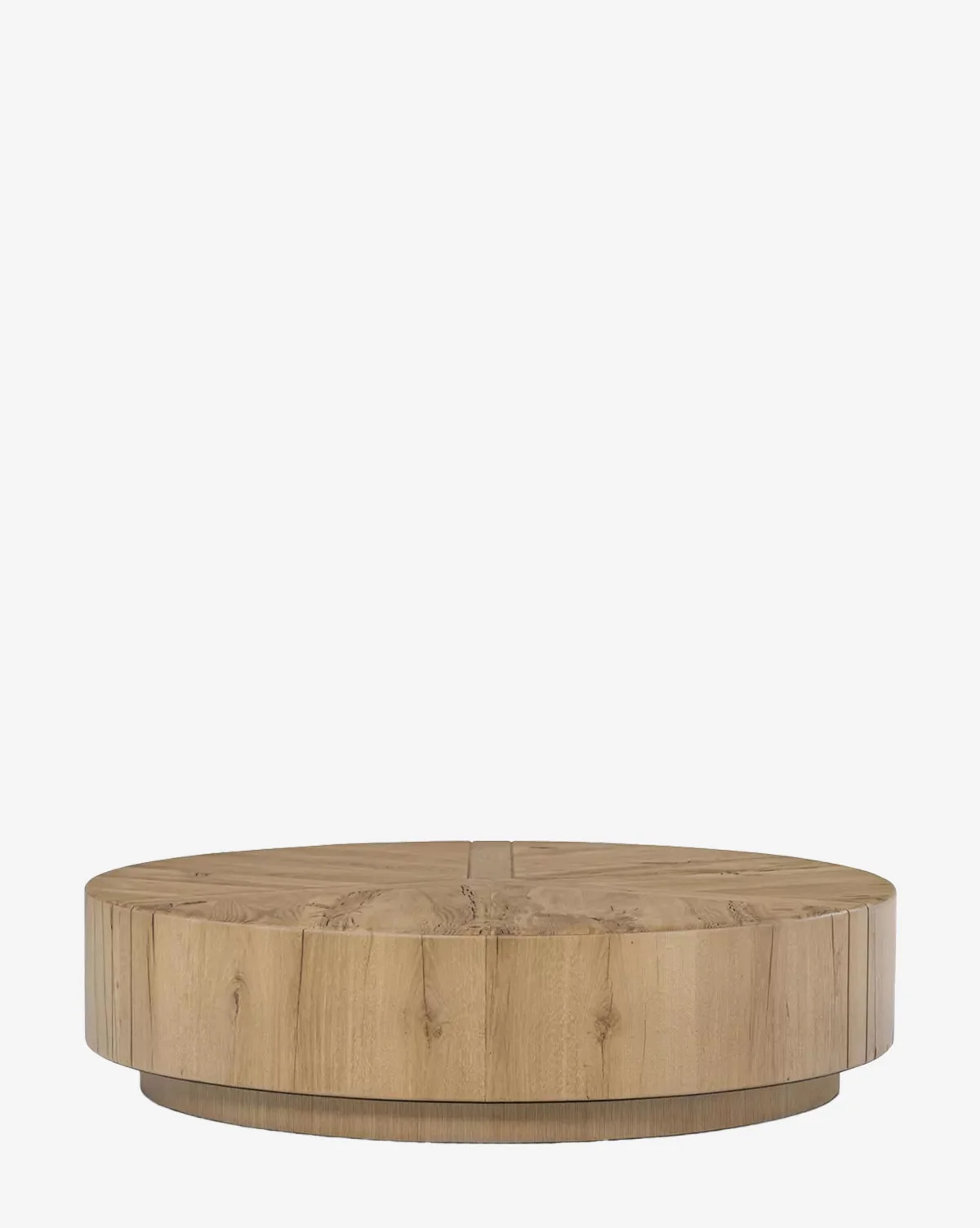 Modern Round Oak Coffee Table with Natural Materials & Contemporary Form for Living Room