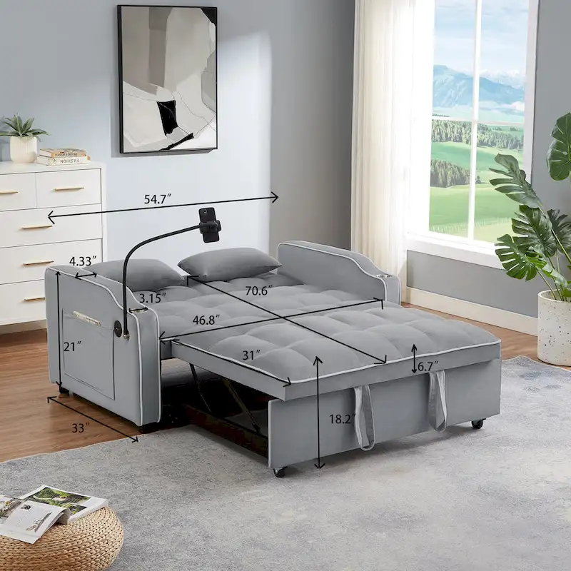 Modern sofa sofa sofa velvet pull-out bed