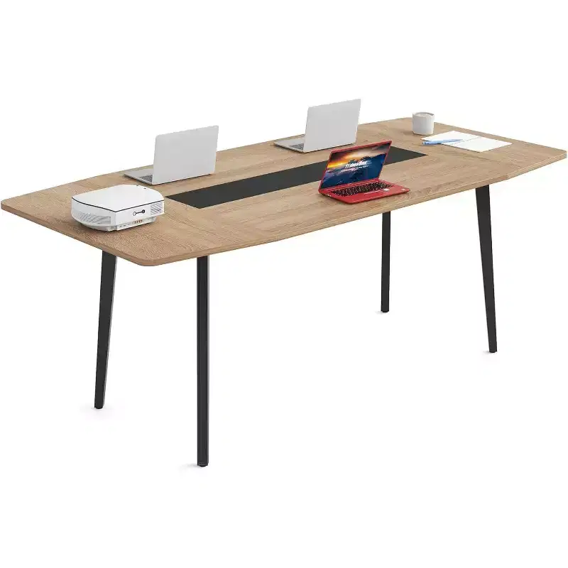 6FT Conference Table, 70.86 Inches Boat Shaped Meeting Table, Modern Seminar Table for Office Meeting Room