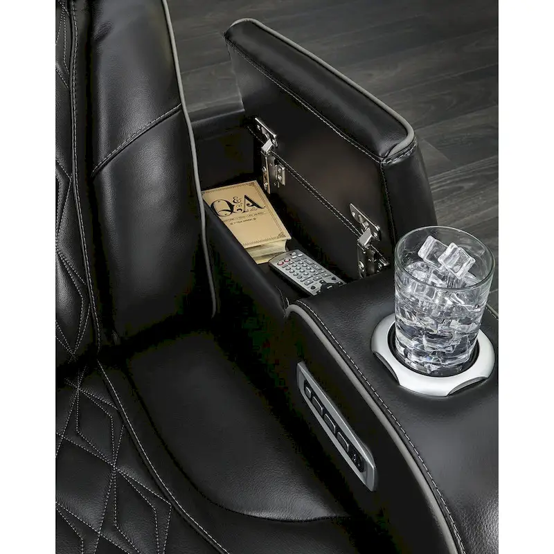 Signature Design by Ashley Boyington Black Power Reclining Sofa - 86W x 38D x 44H