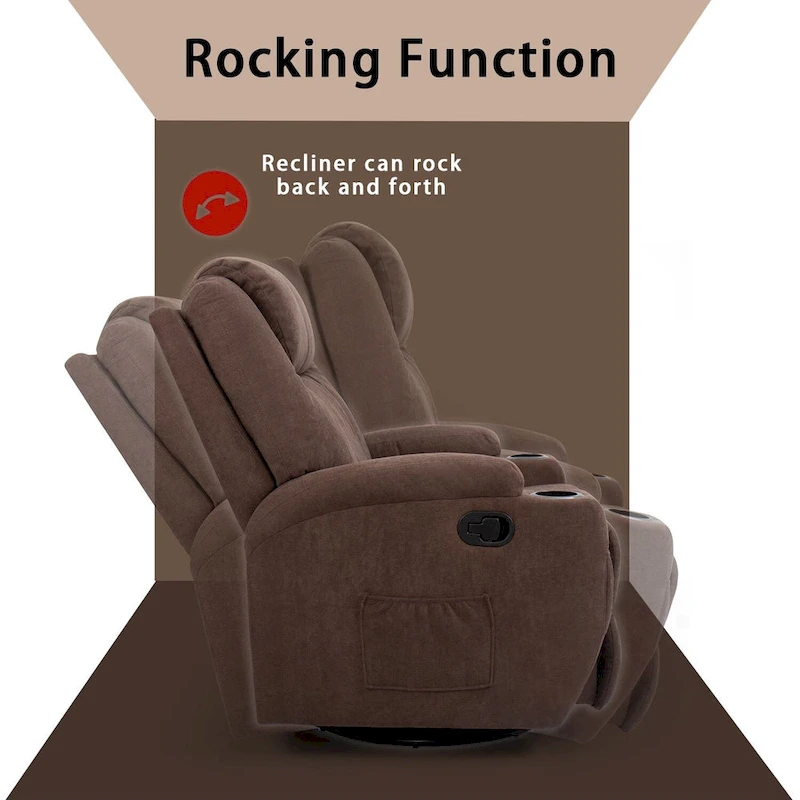 Homall Massage Recliner Chair Swivel Fabric Living Room Sofa