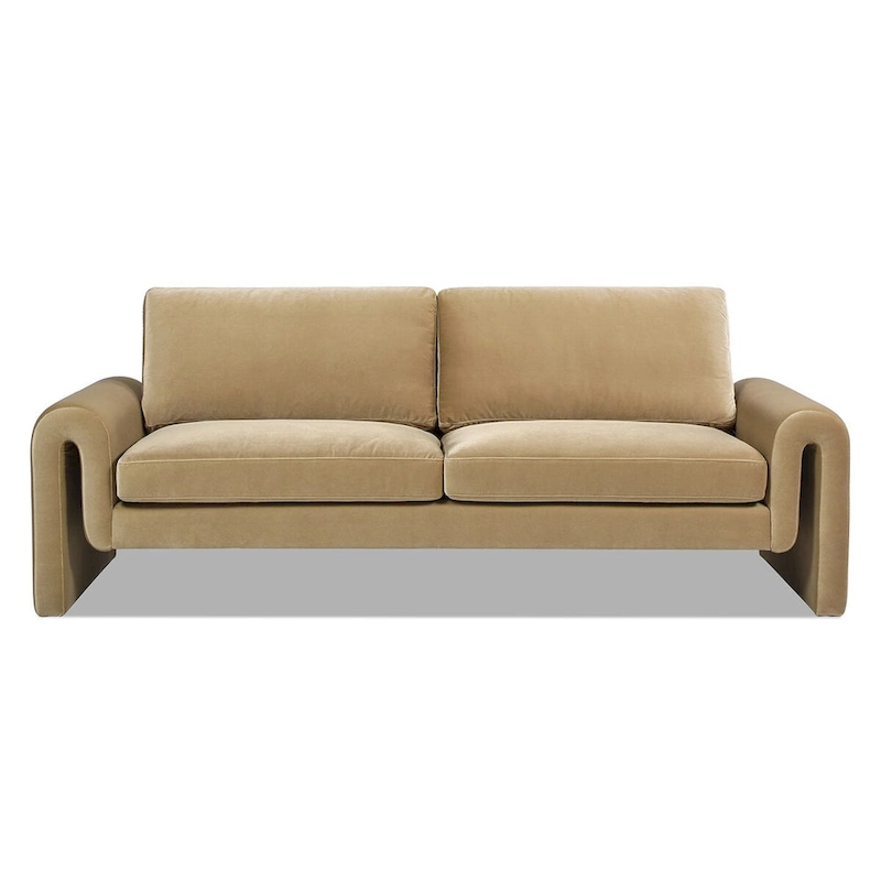 Mason 85 Velvet Pillow Back Curved Arm Sofa