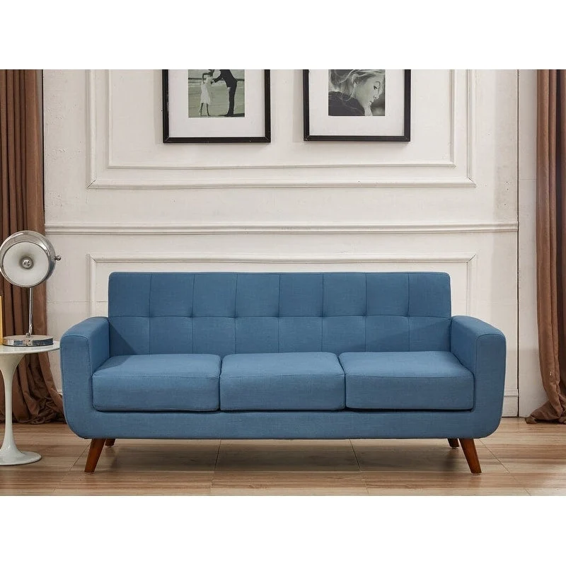 Grace Rainbeau Linen Upholstered Tufted Mid-century Sofa