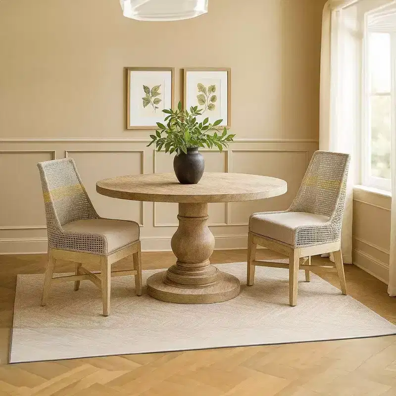 Royal Hampton Set of 2 Dining Chairs | Handcrafted Mango Wood | Cotton Rope Weaving
