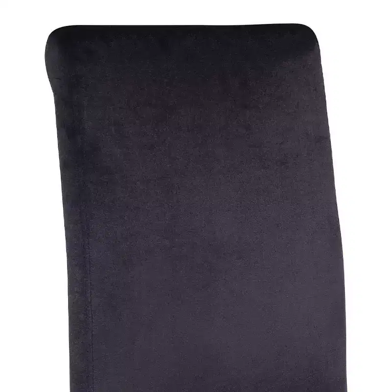 Modern Dining Chair Black Fabric Stainless Steel