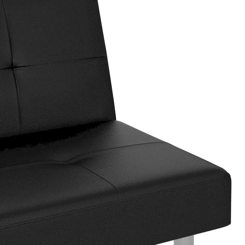 vidaXL Sofa Bed Foldable Sleeper Sofa Couch Bed with Cup Holders Faux Leather - 78.7 x 35 x 27.6