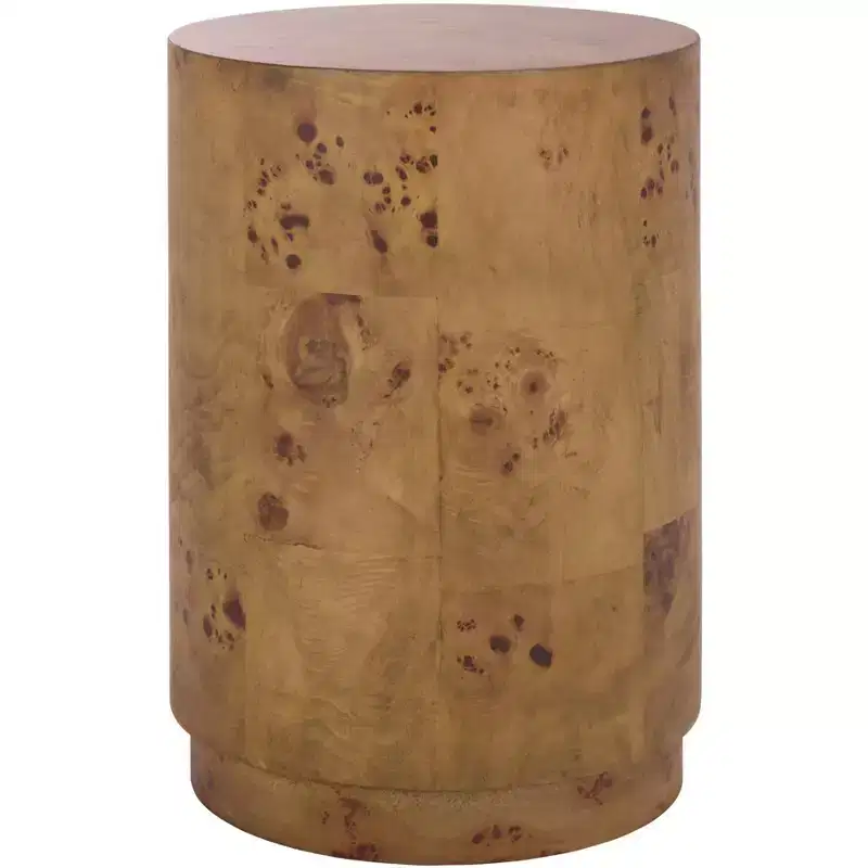 Round Accent Side Table, Brown, for Living Room or Bedroom