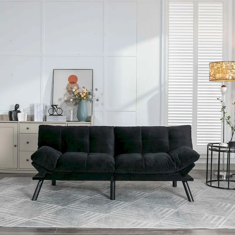 Modern Upholstered 2-Seater Sofa Bed with Adjustable Backrest and Armrests - 70:l