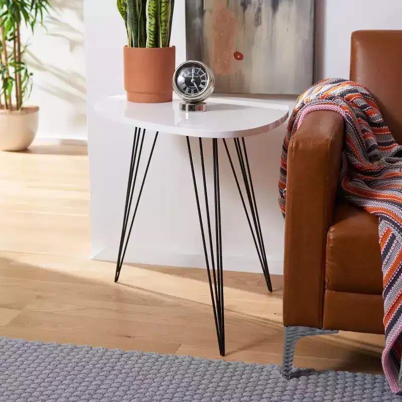 Wynton End Table – White/Black