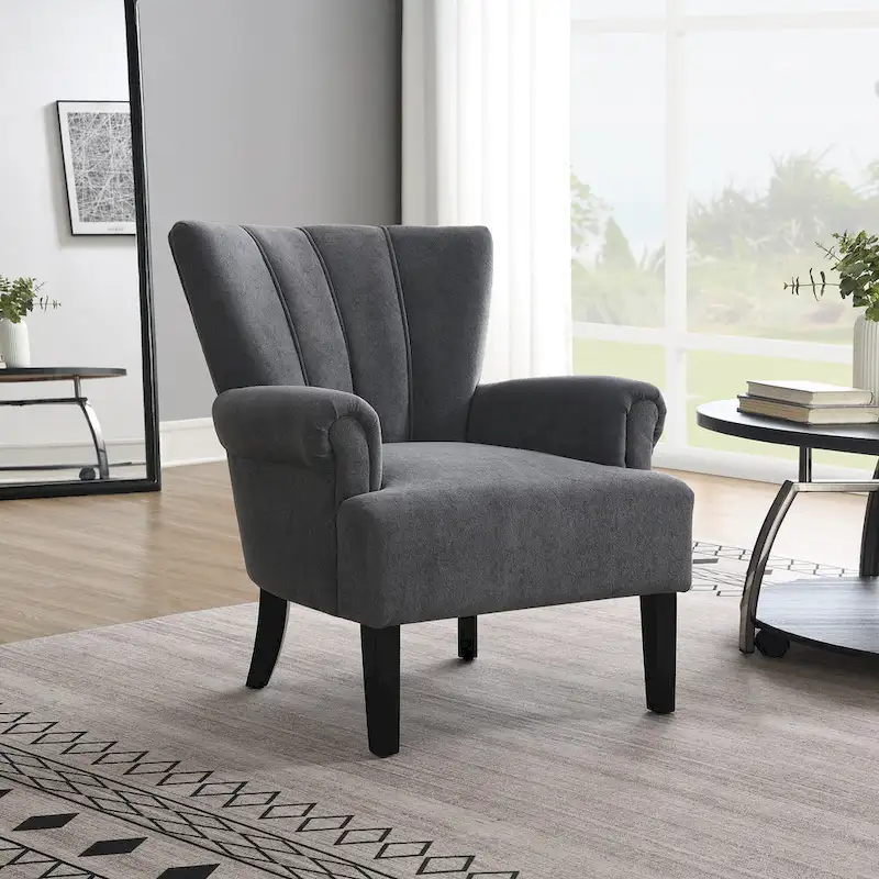 29 Upholstered Arm Chair with High-Density Foam and Channel Back