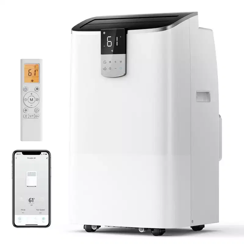 Simzlife Portable AC 14000 btu Quiet Air Conditioner, Cools 450 Sq.Ft, Multifunctional AC, Evaporative Air Cooler with Dehumidifier, Remote Control