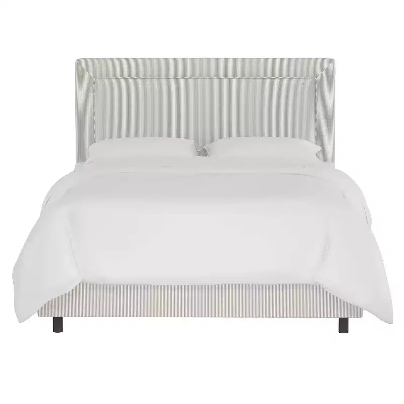 Empire Upholstered Bed in Oxford Striped Taupe