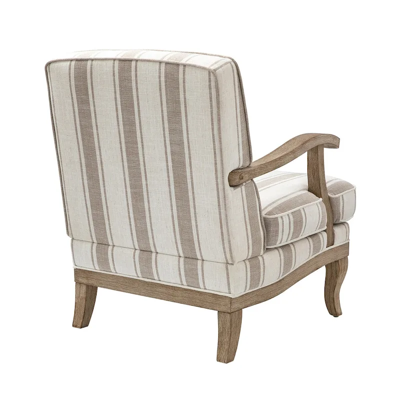 Rinaldo Farmhouse Polyester Armchair with Solid Wood Legs Set of 2 by HULALA HOME