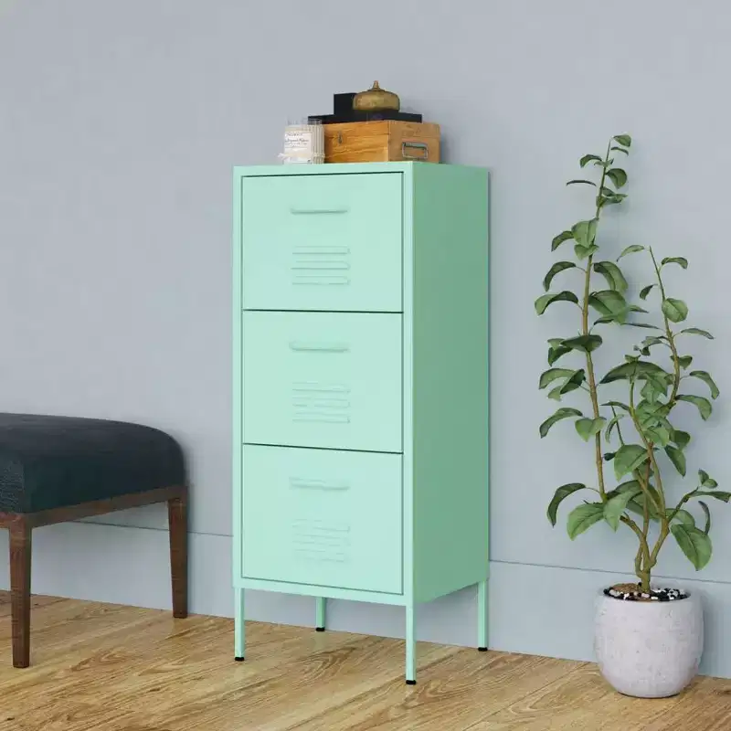 Storage Cabinet Navy Blue Steel Medium Adjustable Feet - Mint