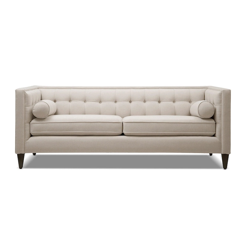 Jack 84 Mid-Century Modern Tuxedo Sofa with Bolster Pillows