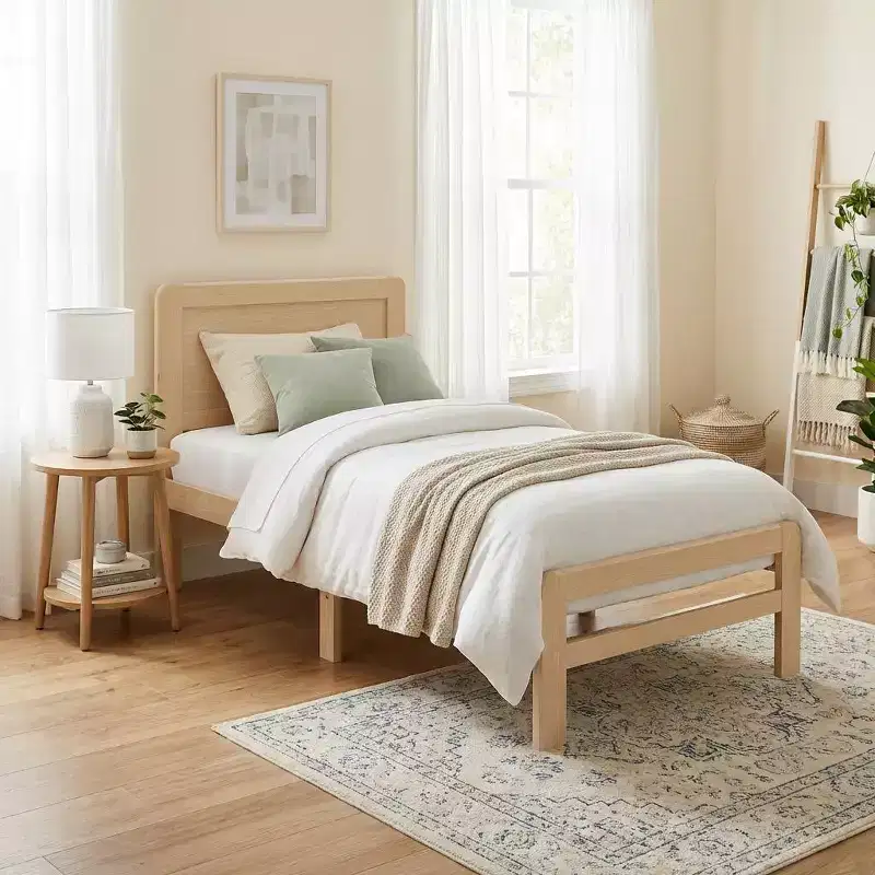 GDFStudio Nolan Contemporary Wood Platform Bed with Headboard