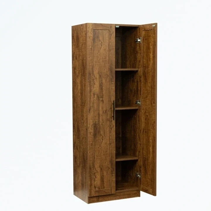 High wardrobe with 2 doors and 3 partitions