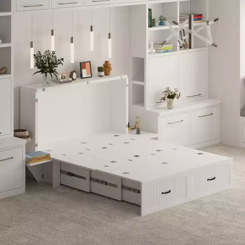 Famapy Space - Saving Full-Size Murphy Bed: Foldable Design, Built - in Storage  Ideal for Bedrooms