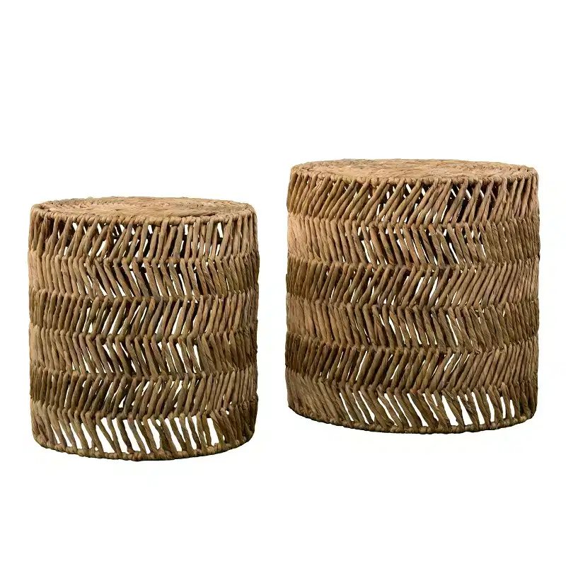 Davari Water Hyacinth Nesting Tables - 2pc Set - Natural - SEI