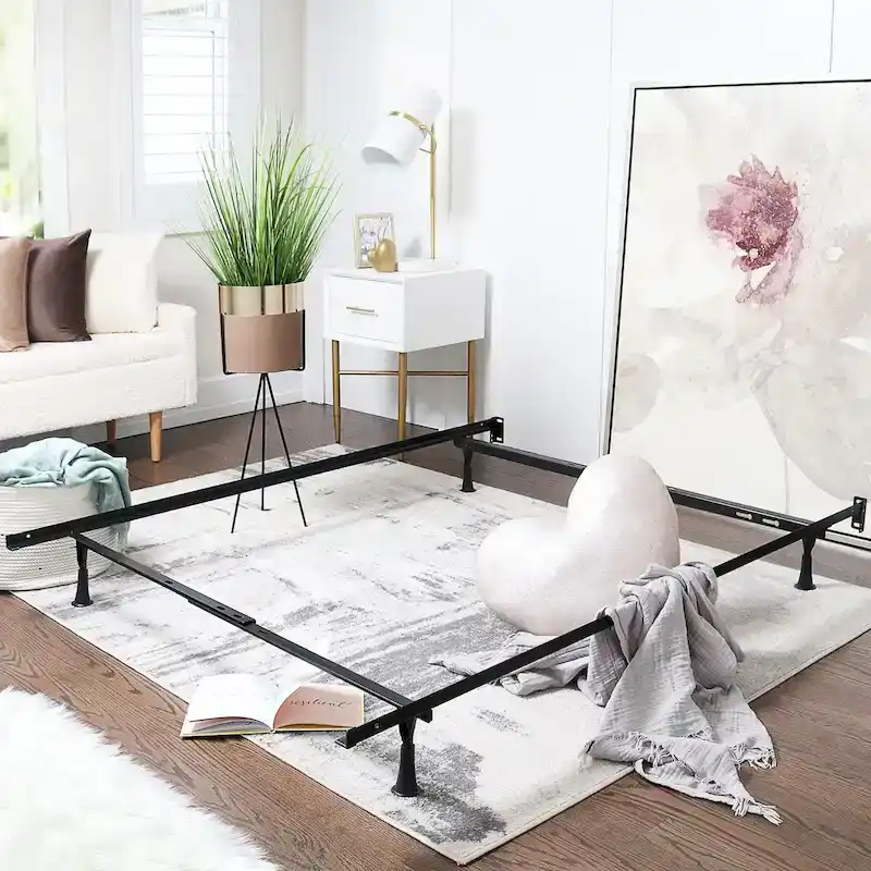 Clara Clark Expandable 4-Leg Support Metal Bed Frame - Queen, Full, Twin