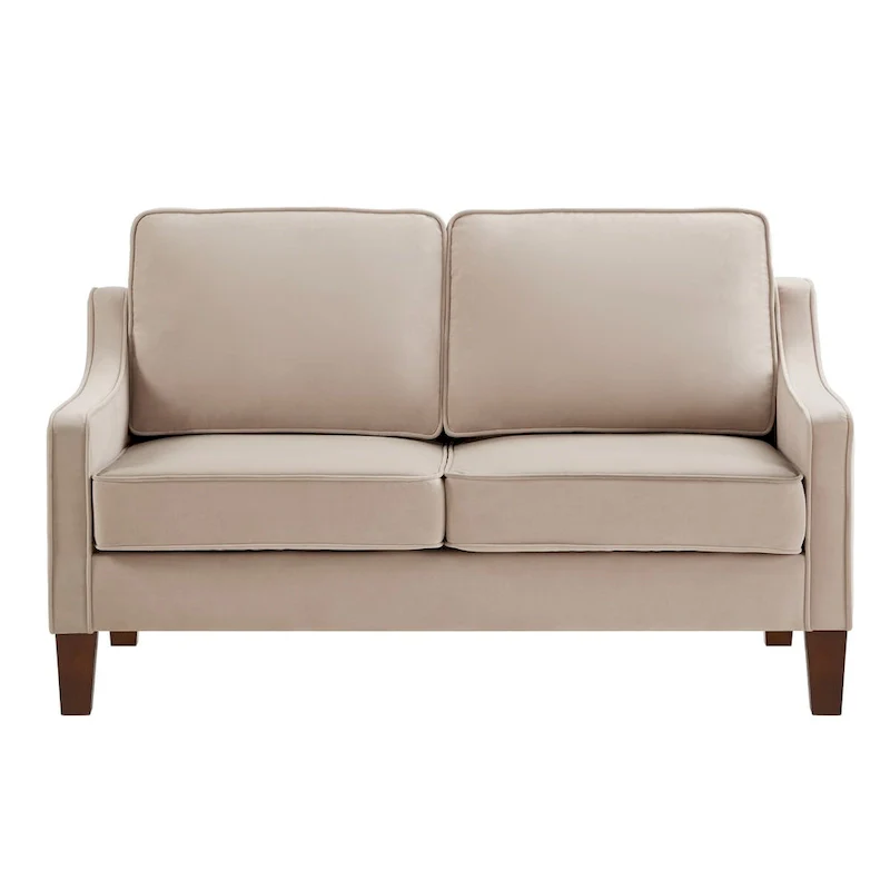 Velvet Loveseat Sofa with Square Arms, 51.5