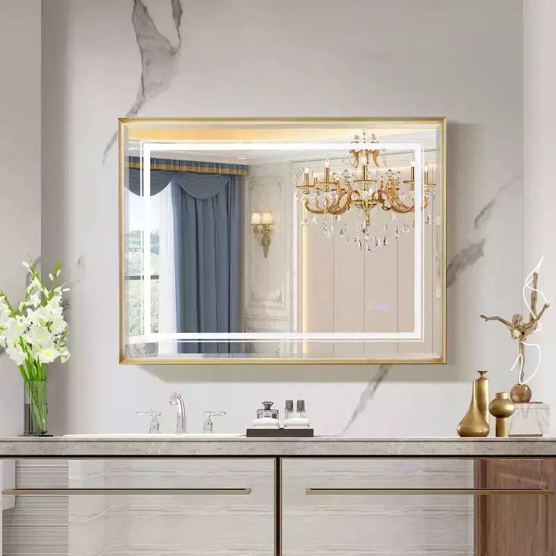 LED Bathroom Beveled Mirror: 3000-6000K Gradient Lighting, Dual-Sided Illumination, 3 Color Modes, IP54 Anti-Fog, Wall?Mountable