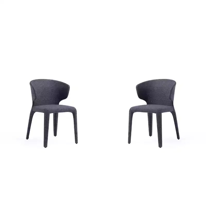 Set of 2 Conrad Modern Woven Tweed Dining Chairs - Manhattan Comfort