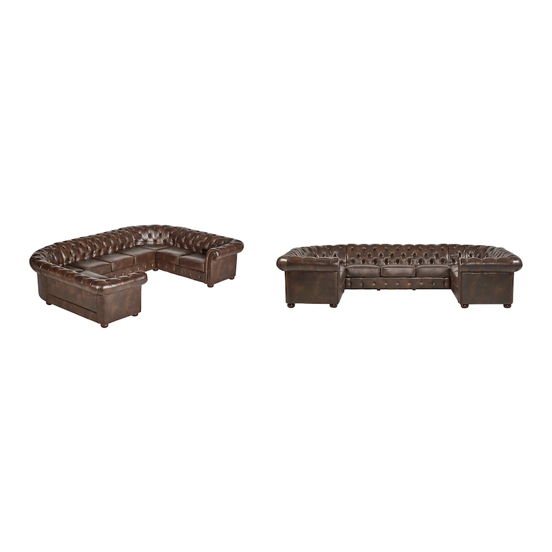 Gdansk 9-Seat U-Shaped Chesterfield Sectional Sofa