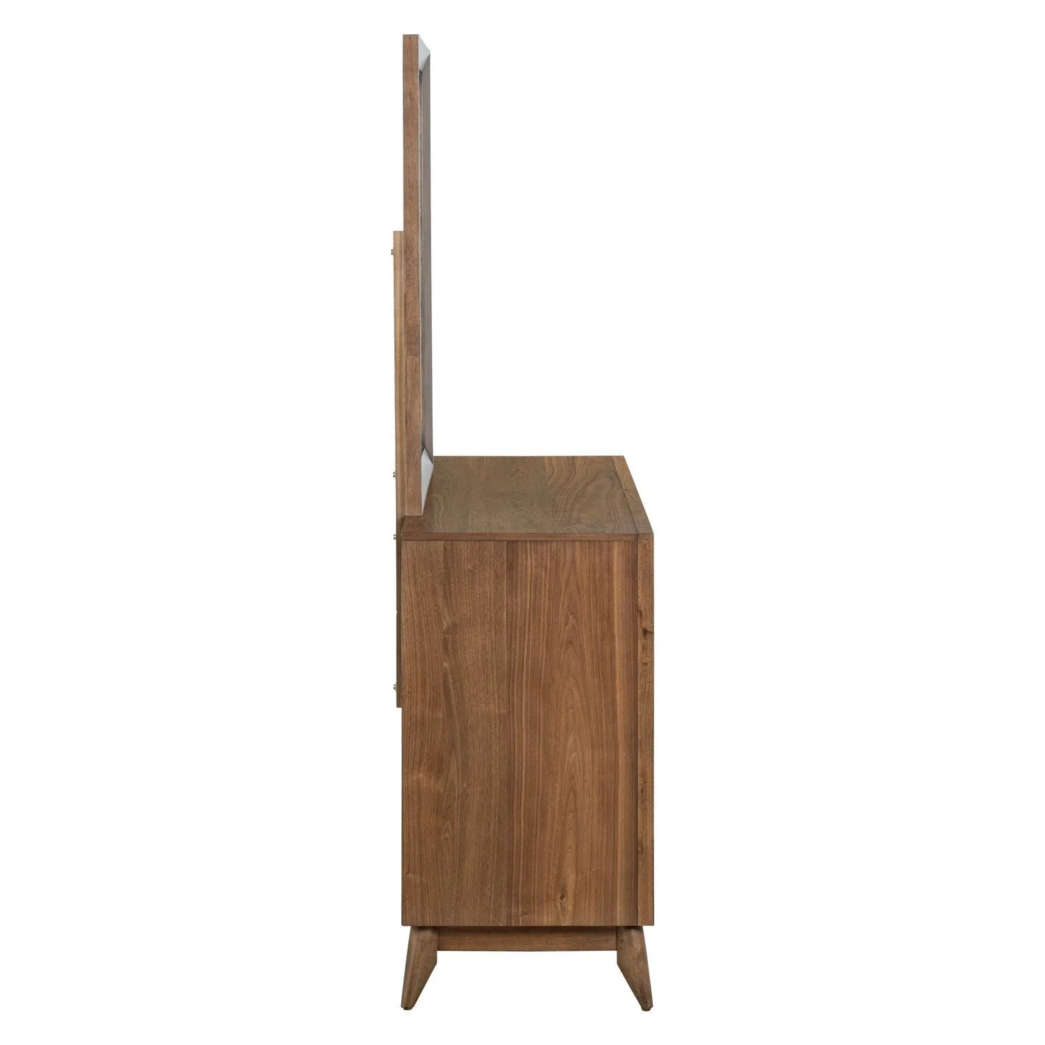 Dresser & Mirror - Walnut — Contemporary Living is highlighted by design that conveys energy and imagination while silhouettes create