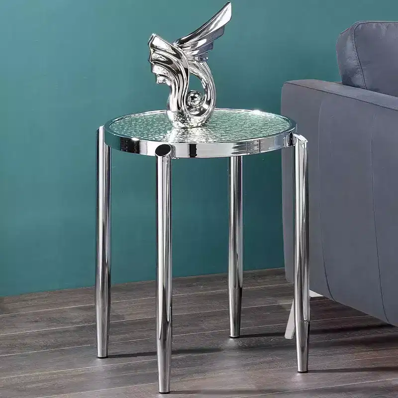 Acme Furniture Abbe Accent Glass Table Chrome Finish