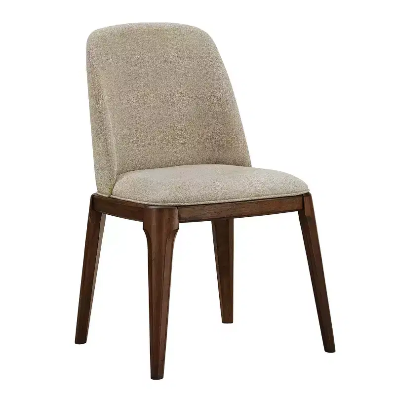 Kaiden Walnut Finish Upholstered Side Chairs (Set of 2) - Walnut - iNSPIREQ