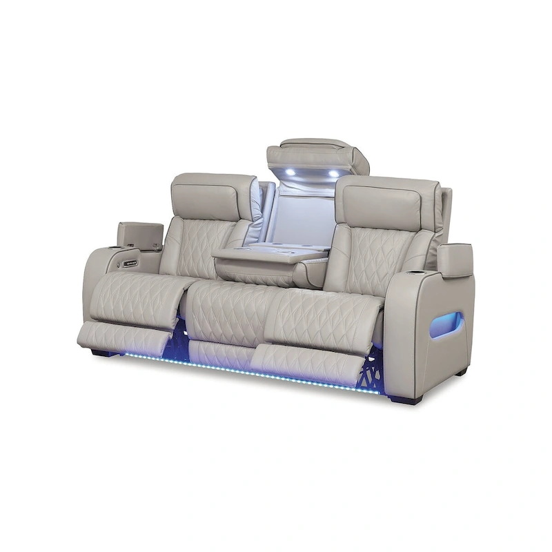 Signature Design by Ashley Boyington Gray Power Reclining Sofa - 86 W x 38.5 D x 44.5 H