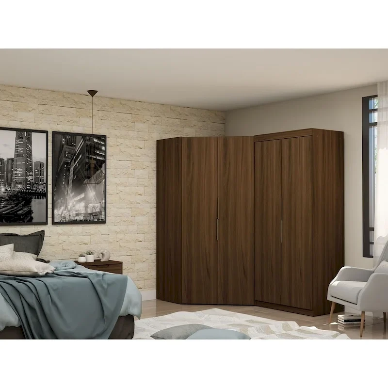 Mulberry 3.0 Sectional Modern Corner Wardrobe Closet (2 Pcs)