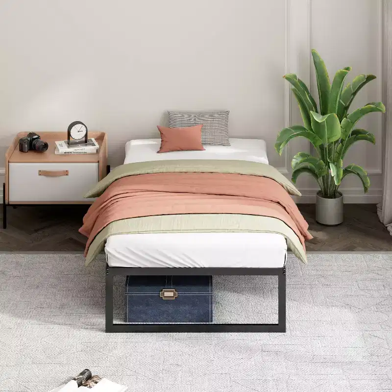 Abel 14 Metal Platform Bed Frame Black - Zinus
