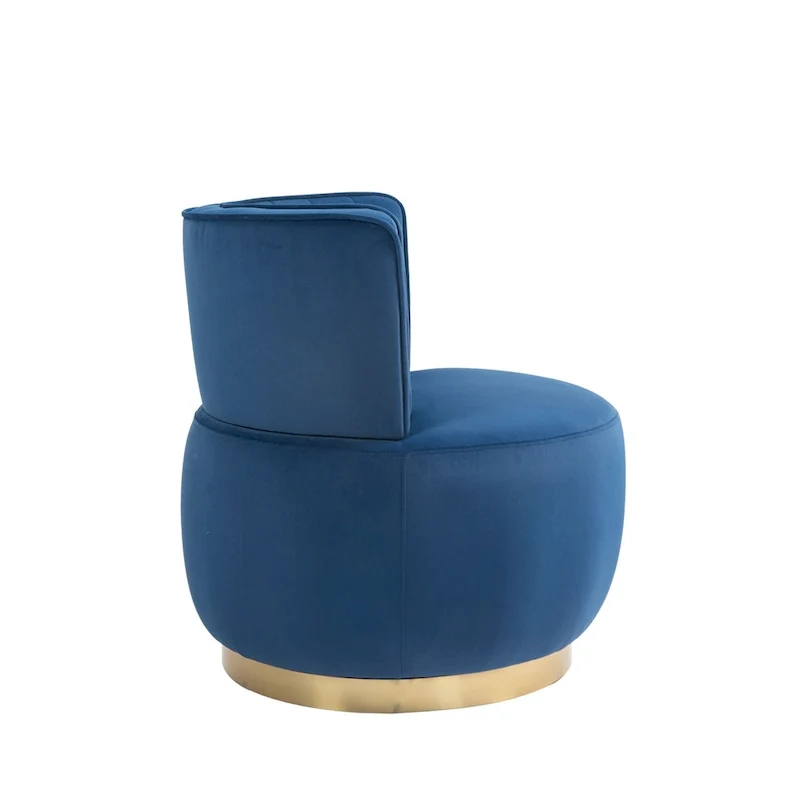 HOMEFUN Velvet Upholstered 360 Degree Swivel Armless Round Barrel Chairs