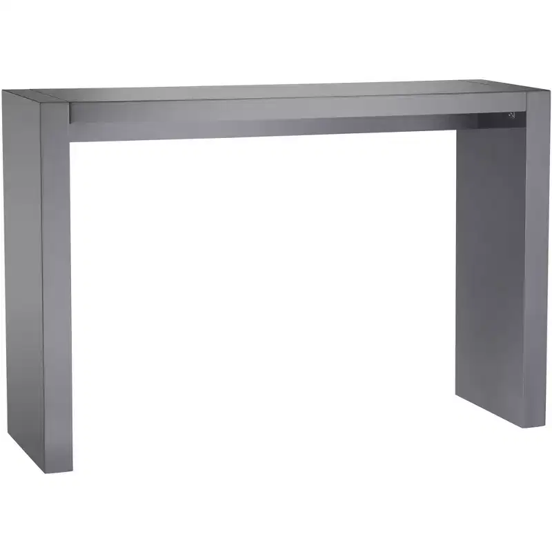 Studio 55D Jessa Modern Minimalist Wood Rectangular Bar Table 60 x 18 Gloss Gray for Spaces Living Room Kitchen Bedroom Bedside Entryway Home Office
